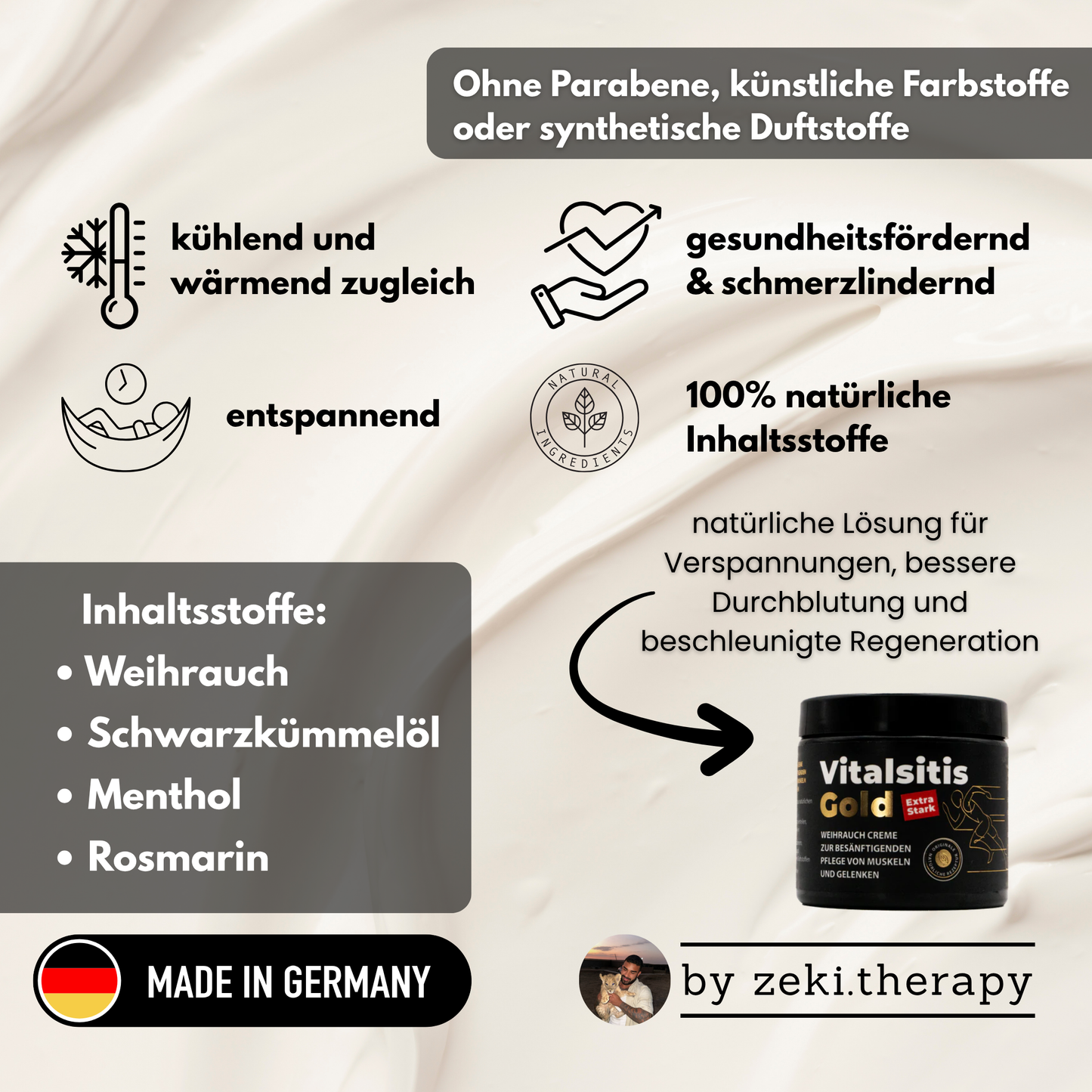 Vitalsitis Gold - Die intensive Weihrauchcreme für Muskeln und Gelenke